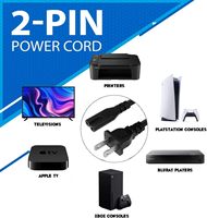 Câble d'alimentation CA C8 à 2 broches de haute qualité, 1,5 m, standard 2 fentes pour TV, PS4, PS5, haut-parleur, moniteur, Xbox, câble d'alimentation mural