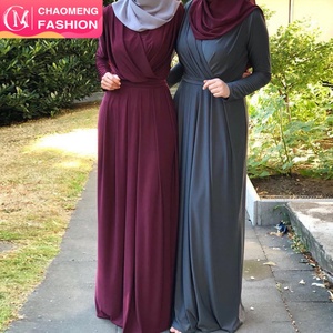 6421 #   Último Modelo de Vestido Interior Modesto para Uso Diario en Dubái, Venta al por Mayor, Listo para Enviar, Diseño Plisado, 7 Colores, Vestidos Largos, Abaya Musulmana 2021 - Product Image 2