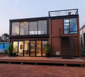 Luxe préfabriqué modulaire facile à transporter 20 pieds 40 pieds conteneur d'expédition maison à deux étages maison villa avec terrasse - Product Image 4