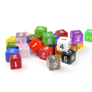Venta al por mayor de fábrica: Dados D6 de acrílico de 16 mm, coloridos, personalizados, con números en ángulo recto, para juegos educativos. - Product Image 4
