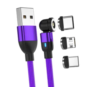 Cabo magnético usb 540 3 em 1, fio para carregamento de celular