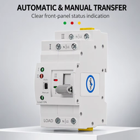 Commutateur de transfert automatique (ATS) double alimentation 2P 63A 35mm sur rail DIN, CA 110V 220V, à commutation rapide