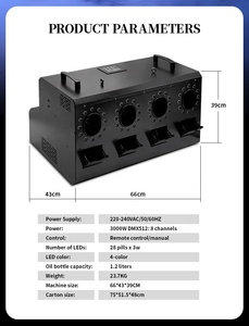 3000W khói Haze Máy phát điện RGBW 4pcs LED màu DMX điều khiển từ xa khói sương mù Máy bong bóng cho buổi biểu diễn thanh sống nhà buổi hòa nhạc sân khấu - Product Image 4