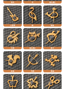 Fabrieksgroothandel op maat gemaakte nieuwe houten broche-set met dierenmotief - Herdenkingsgeschenk - Product Image 6