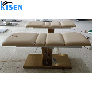 Fauteuil de Luxe Kisen de Haute Qualité avec Base Dorée, Table de Massage Chauffante avec Trou pour Poitrine, Lit de Beauté Électrique pour Soins du Visage - Product Image 5