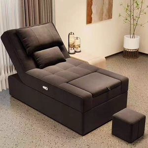Fauteuil de pédicure pour salon de beauté personnalisé, avec fonction de massage, dossier inclinable en PU, fonction de pétrissage et drainage manuel - Product Image 1