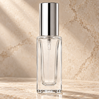 Botol Semprot Parfum Kaca Persegi Bening 10ml, Atomizer Sampel Portabel untuk Kemasan Parfum