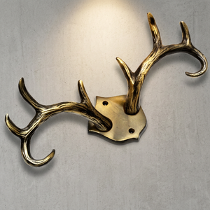 AK Brass Antler Shape Wall <b>Hook</b> Brass Finished <b>Decorative</b> <b>Coat</b> Hanger Wall Mounted <b>Hook</b> Clothes Hanger Home Interior Decor - Product Image 3