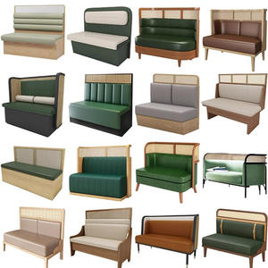 Jantar Café Restaurante Conjuntos Café Móveis Cabine Assento Fast Food Couro Accent Bench