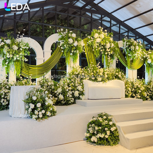 LEDA Hanging Flower wedding Backdrop <b>white</b> <b>Acrylic</b> Large Events stage Arch set - Product Image 1