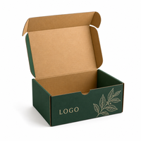 Boîte d'expédition en carton ondulé vert foncé de luxe avec logo personnalisé, écologique et recyclable, pour Coffeepack