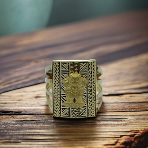 Traditional 22K Gold Ashoka Pillar <b>Ring</b> for Men Religious <b>Indian</b> Government Symbol Design Finger <b>Ring</b> Classic Jewellery - Product Image 3