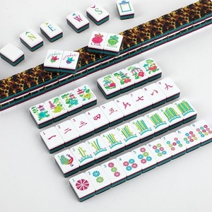 Juego de Mahjong Personalizado Estilo Americano, 160 Piezas, Color Azul Brisa Marina, Pintado a Mano en Acrílico, Plegable, Moderno y Lujoso, Set de Regalo - Product Image 3