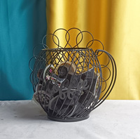 Café Bar bureau décor en forme de fleur grand métal expresso Capsule tasse à café panier de rangement avec tasses 80 K