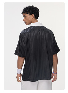 T-shirt de sport pour homme à manches courtes, coupe classique légère, col rond, style rétro, personnalisé, en polyester/coton, séchage rapide, respirant - Product Image 5