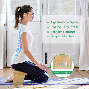 Portable Folding Prayer <strong>Kneeler</strong> <strong>Seat</strong> Bamboo Yoga Bench Kneeling Stool Wooden Meditation Chair With Foldable Legs for Praying - Product Image 6