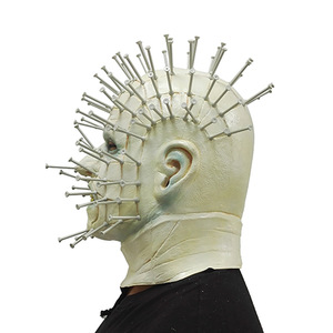 Masque en <span class=keywords><strong>latex</strong></span> d'horreur pour adultes, masque intégral à capuche, masque de clown effrayant pour Halloween, costume pour les fêtes de carnaval - Product Image 4
