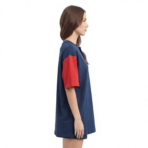 เสื้อยืดโอเวอร์ไซส์ผู้หญิง คอโอ แขนสั้น ทรงหลวม ผ้าฝ้าย 100% ระบายอากาศได้ดี  รับสกรีนโลโก้  สำหรับฤดูใบไม้ผลิและฤดูร้อน - Product Image 3