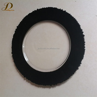 Assiettes de présentation rondes en plastique transparent JINDA Black Edge de 13 pouces pour décorations d'église, mariages et fêtes
