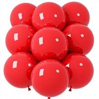 12 ballons ronds en latex rouge de 18 pouces pour décorations d'anniversaire, de mariage et d'anniversaire de mariage. Avertissement de risque d'étouffement.