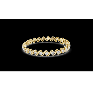 Rose Gold Classic Elegant <b>Wave</b> Design Lab Grown Diamond Bracelet Luxury Sparkling <b>Jewelry</b> for Women Gift Party - Product Image 5