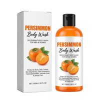 Gel Douche au Kaki Naturel Parfum Longue Durée Hydratant Éclaircissant Nettoyage en Profondeur Exfoliant Doux Lavant Corporel OEM/ODM