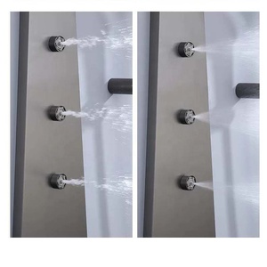 Juego <span class=keywords><strong>de</strong></span> ducha termostático cuadrado <span class=keywords><strong>de</strong></span> latón cepillado Pipa con grifo <span class=keywords><strong>de</strong></span> una sola manija, efecto lluvia suave, cerámico, moderno, con aumento <span class=keywords><strong>de</strong></span> presión, <span class=keywords><strong>de</strong></span> 3 orificios, montaje en pared, para hotel - Product Image 4