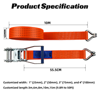 Sangles à cliquet de 1 pouce de qualité supérieure avec crochets en J-Haute résistance à la traction pour un transport sécurisé-Résistantes aux intempéries et durables