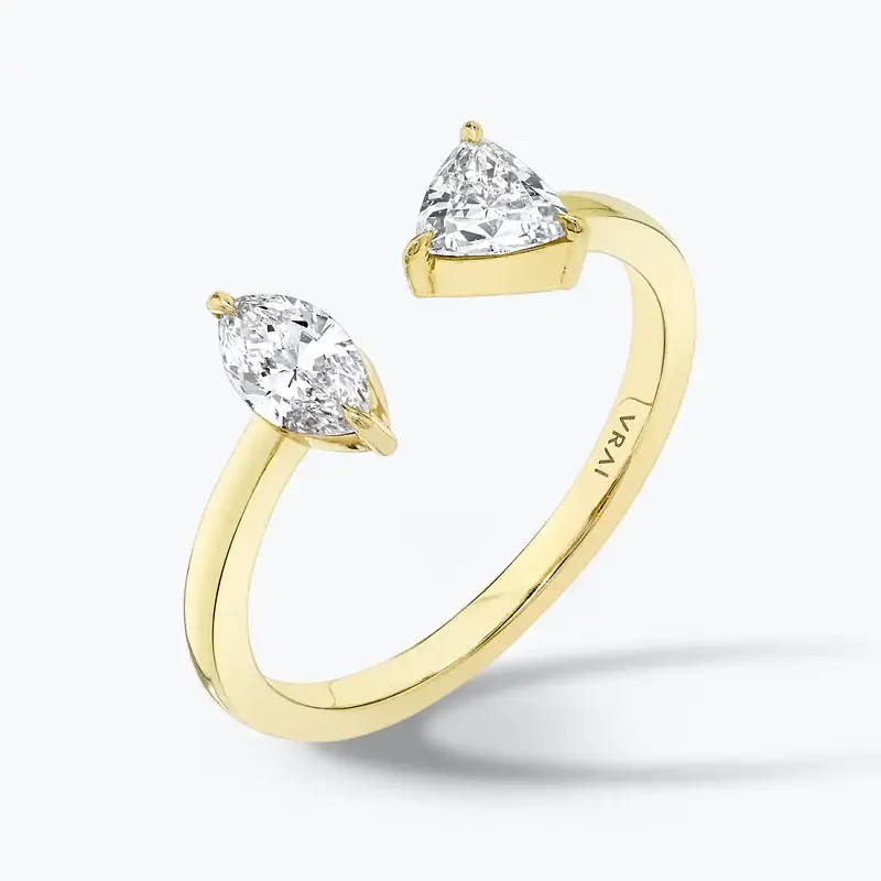 Юй ин драгоценные камни модный продукт под заказ Камень Муассанит для женщин девушек помолвка 14 к желтое золото кольцо для вечеринки