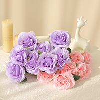 Bouquets de roses artificielles en soie ultra-réalistes à 9 têtes pour événements, mariages, décoration intérieure, arrangements floraux, Saint-Valentin