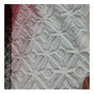 long pile soft printed knitting pv plush peacock velvet fleece fabric for making toys
