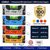 Base magnétique puissante, précision de classe I 0,5 mm/m, 105 mm, 155 mm, 200 mm, coque ABS résistante aux UV, mini niveau à bulle de poche