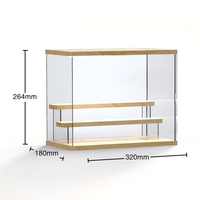 Étagères flottantes modernes en acrylique transparent poli avec éclairage LED, 1 à 4 niveaux, pour le rangement de cosmétiques, de maquillage, de objets de collection, vitrine d'exposition