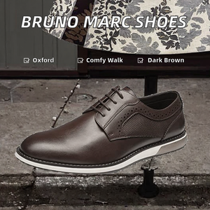 Zapatos Oxford de Cuero Genuino Marrón Oscuro para Hombre, Punta Redonda, con Cordones, Forro de Malla Transpirable, Suela de Goma, Estilo para Caminar en Todas las Estaciones - Product Image 2