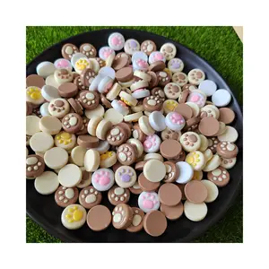 Nouvelle nouveauté 100 pièces chien animal de compagnie patte imprimé Flatback dessin animé Cabochon couleur mixte pour coque de téléphone Scrapbooking bijoux faisant fournisseur