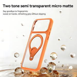 Translucent frosted all inclusive anti drop suitable for 17Pro <b>phone</b> case rotating magnetic bracket 17ProMax magnetic <b>phone</b> case - Product Image 4