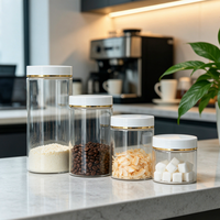 Bocaux en plastique PET transparents de qualité alimentaire à large ouverture, contenants de stockage ronds pour crème, lotion, cosmétiques et aliments secs, emballage de recharge