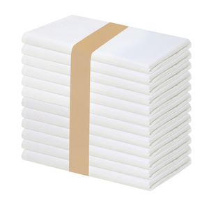 Paquete de 12 Servilletas de Tela Blancas Lisas, Cuadradas, Lavables y Reutilizables, Servilletas de Tela para Cena, ODM para EE. UU. y Canadá, Personalizables - Product Image 1