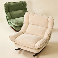 Nordisches Samt-Faulsofa, Moderner Chaiselongue-Sessel, Sektionales Wohnzimmer-Möbelset, Schaukelstuhl