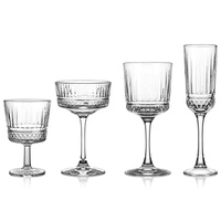 Groothandel Vintage Geprefelde Cocktailglazen Transparante Champagne Fluiten Pasa Gestreepte Wijnkelken voor Bruiloften HORECA