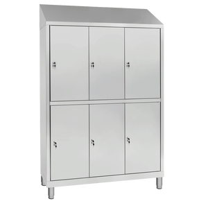 Armadietto portaoggetti 6 porte in acciaio inox 6 vano spogliatoio - Product Image 1