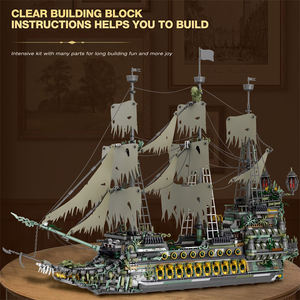 Rebrix 66037 assemblage surdimensionné 100.5cm Caraïbes Flying Dutchman Building Blocks Collection <span class=keywords><strong>Pirate</strong></span> Ghost Warship - Product Image 4