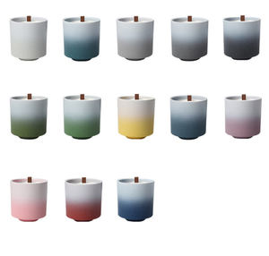 Contenant de bougie cylindrique en céramique mat, vide, pour l'exportation, style INS, compatible remplissage de cire, aromathérapie, couleur dégradée, DIY, haute qualité - Product Image 1