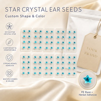 Patchs autocollants en cristal bleu éclatant pour points d'acupuncture auriculaires, autocollants de massage auriculaire auto-adhésifs