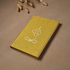 Yellow Yoga Design Hand Embroidered Fabric Cover Handmade Paper Journal <b>Diary</b> (9 x 6 Inch) – Vintage Style Eco-Friendly <b>Notebook</b> - Product Image 2