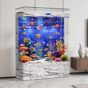 2026 Nieuw Huis All-in-one Grote Rechthoekige Box Visbak Woonkamer Verticale Kast Slimme Eco Zuurstofgenererende Glazen Aquarium - Product Image 1