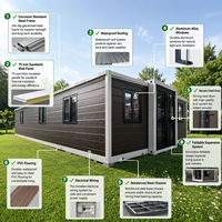 Maison préfabriquée en conteneur, maison extensible, maison modulaire, maison mobile de luxe pour petite habitation, bureau d'urgence