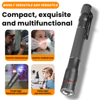 Stylo-lampe étanche personnalisé avec clip, rechargeable USB-C, LED à focalisation réglable (blanc/jaune/UV), lampe de poche pour inspection médicale