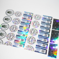 Vente en gros d'étiquettes imperméables en vinyle auto-adhésives à impression personnalisée rouleaux de logo privé autocollants holographiques