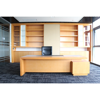 Meubles de bureau commerciaux modernes de luxe KALN, table de direction en bois massif, armoire latérale en forme de L, bureau de direction pour PDG, extensible